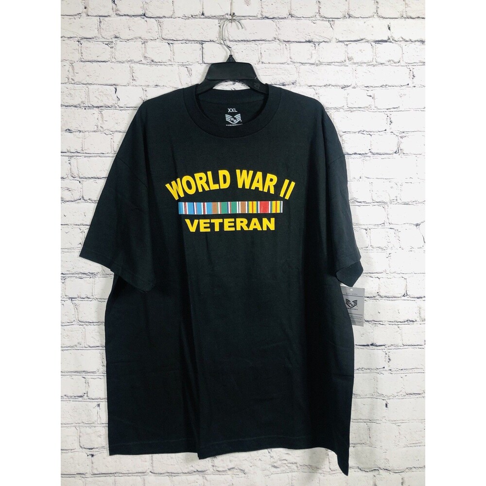 Rapid Dominance Men World War II Veteran Graphic T-Shirt Black XXL